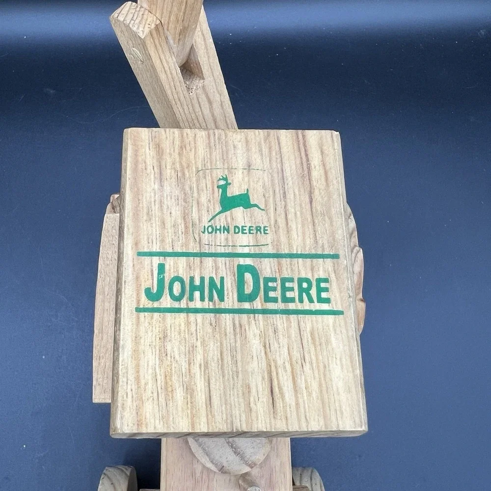 John Deere Wooden Toy Tractor Front Loader And Backhoe - Moving Parts